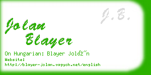 jolan blayer business card